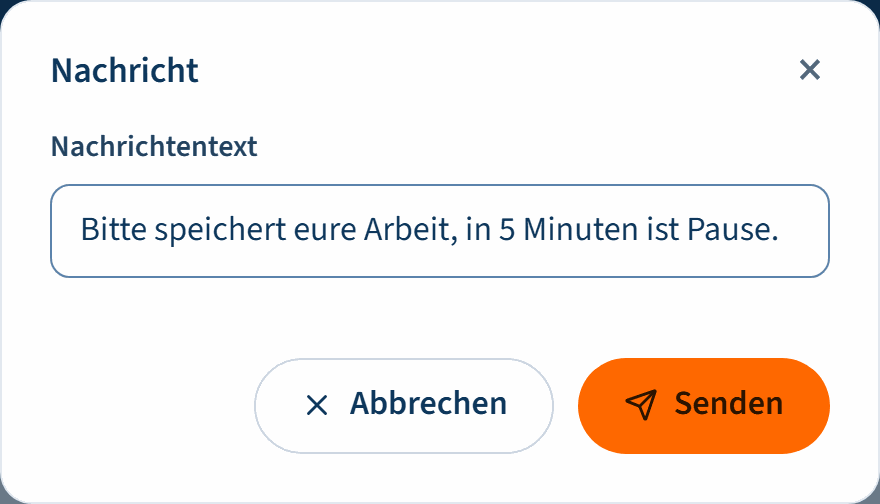EDU Control: Nachricht an alle Tablets der Klasse