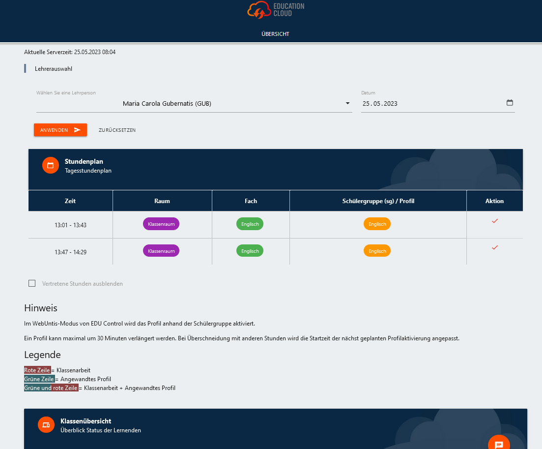 EDU Control WebUntis Anbindung