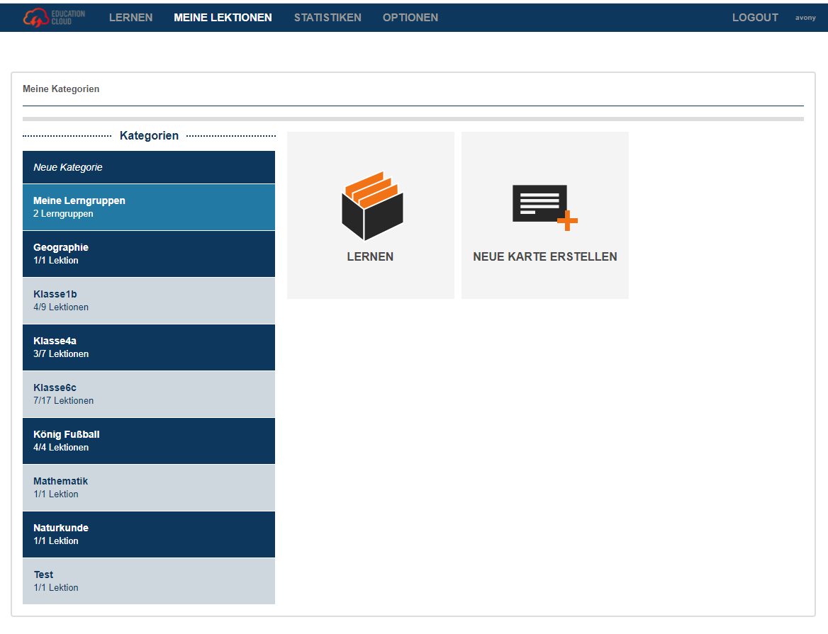 Erstellung von Lektionen & Bildung von Lerngruppen
