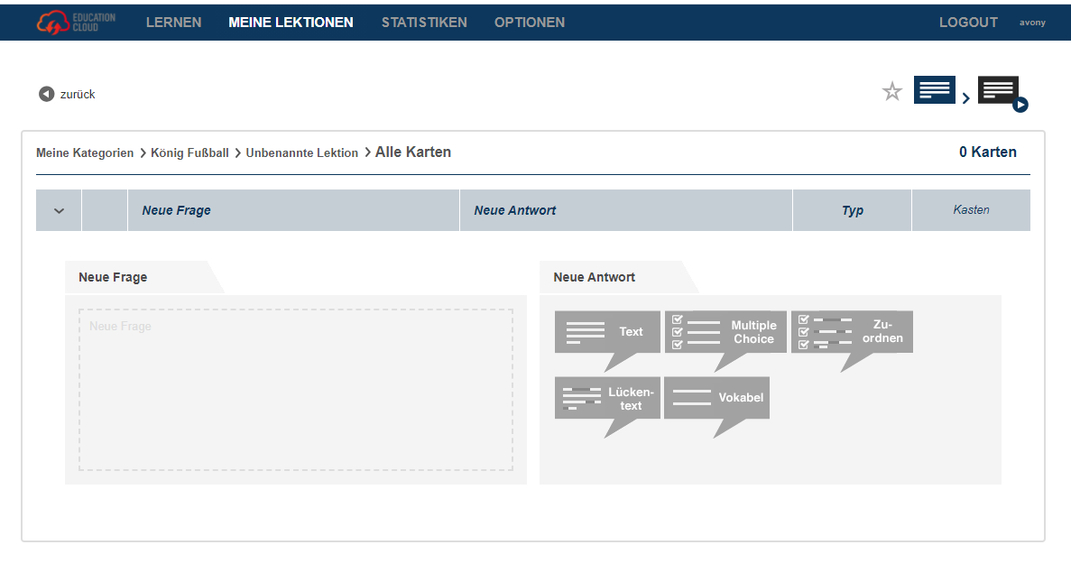 Neue Frage erstellen